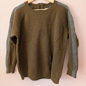 Gently Used Madewell Merino Wool Sweater In Brown And Grey Stripe